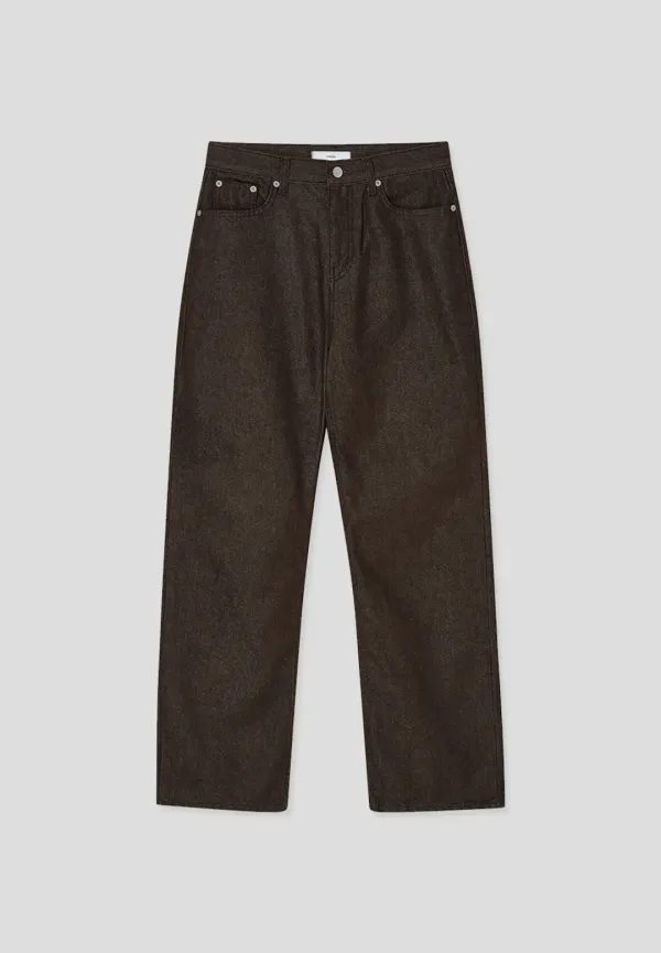 Straight denim jeans (brown)