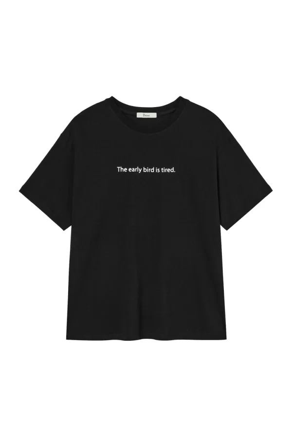 [DJ PARK] THE EARLY BIRD IS TIRED T-SHIRT IN BLACK