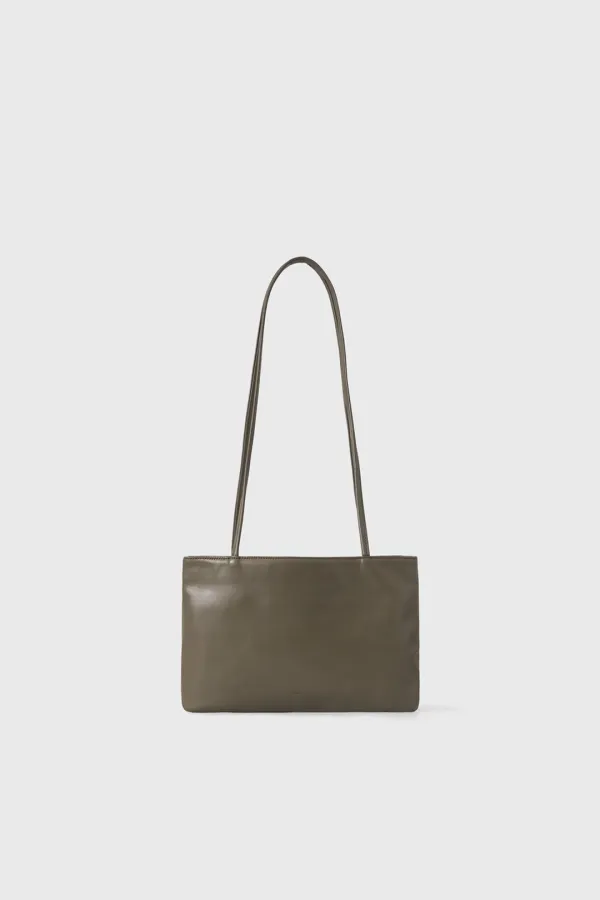 [Exclusive] Leather Tote Bag (Khaki / Black)