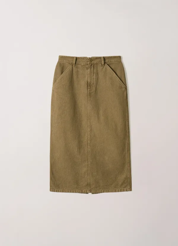 2nd / Herringbone Garment Dyed Skirt (Beige)