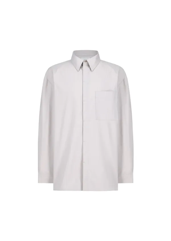 Square Pocket Oversized Shirt, Beige