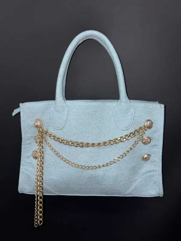 Chain Terry Bag Baby Blue