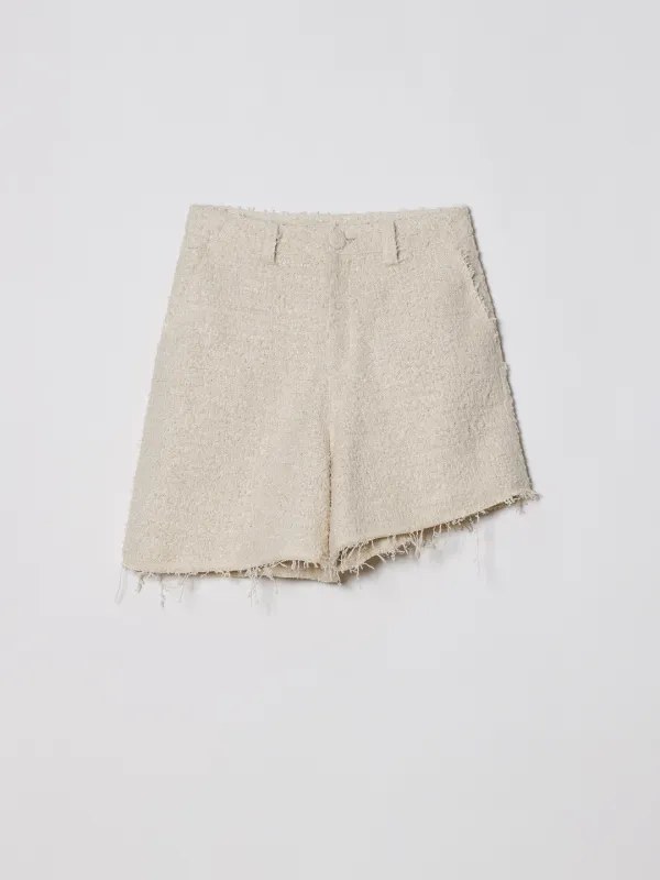 TWEED OBLIQUE SHORTS [CREAM]