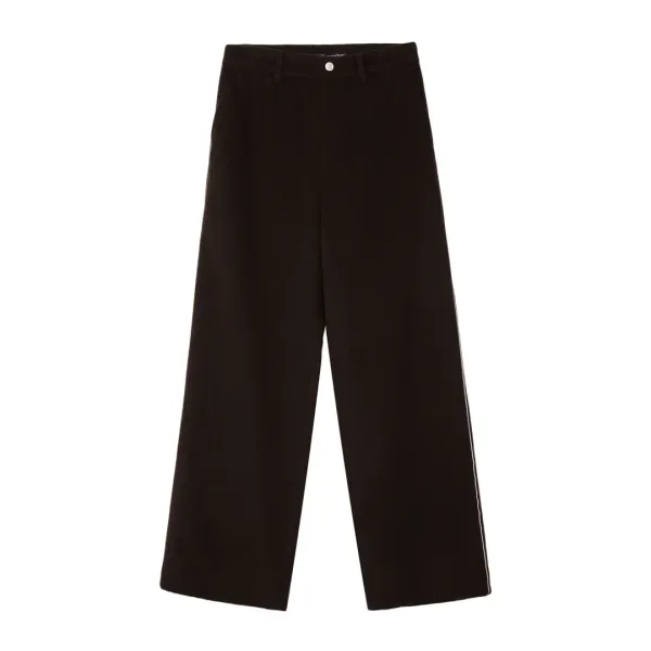 PIPING WOOL PANTS - BROWN
