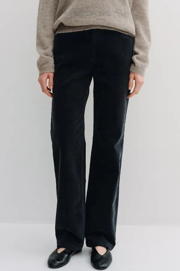relaxed straight corduroy pants (vintage navy)