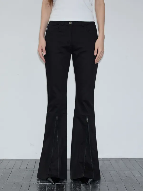 Convertible Zip Bootcut Pants (black)