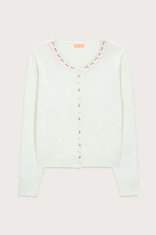 Beads Point Cardigan (Ivory)