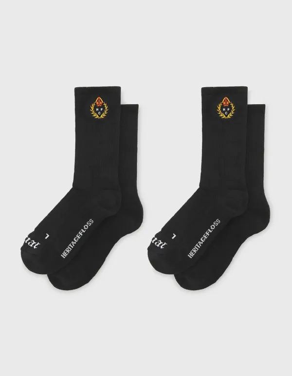 CREST 5 FUNCTION SOCKS (2-PACK) / Black