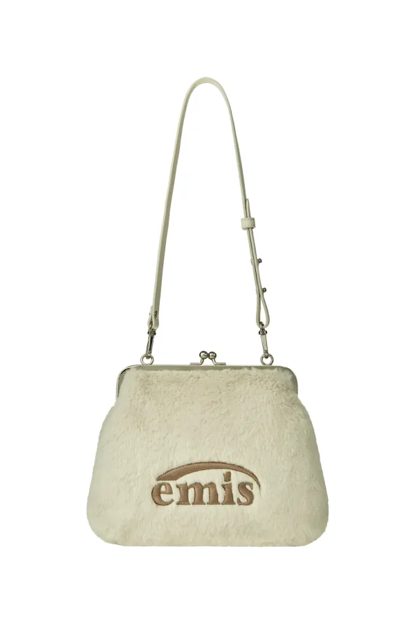 FUR FRAME PURSE BAG-BEIGE