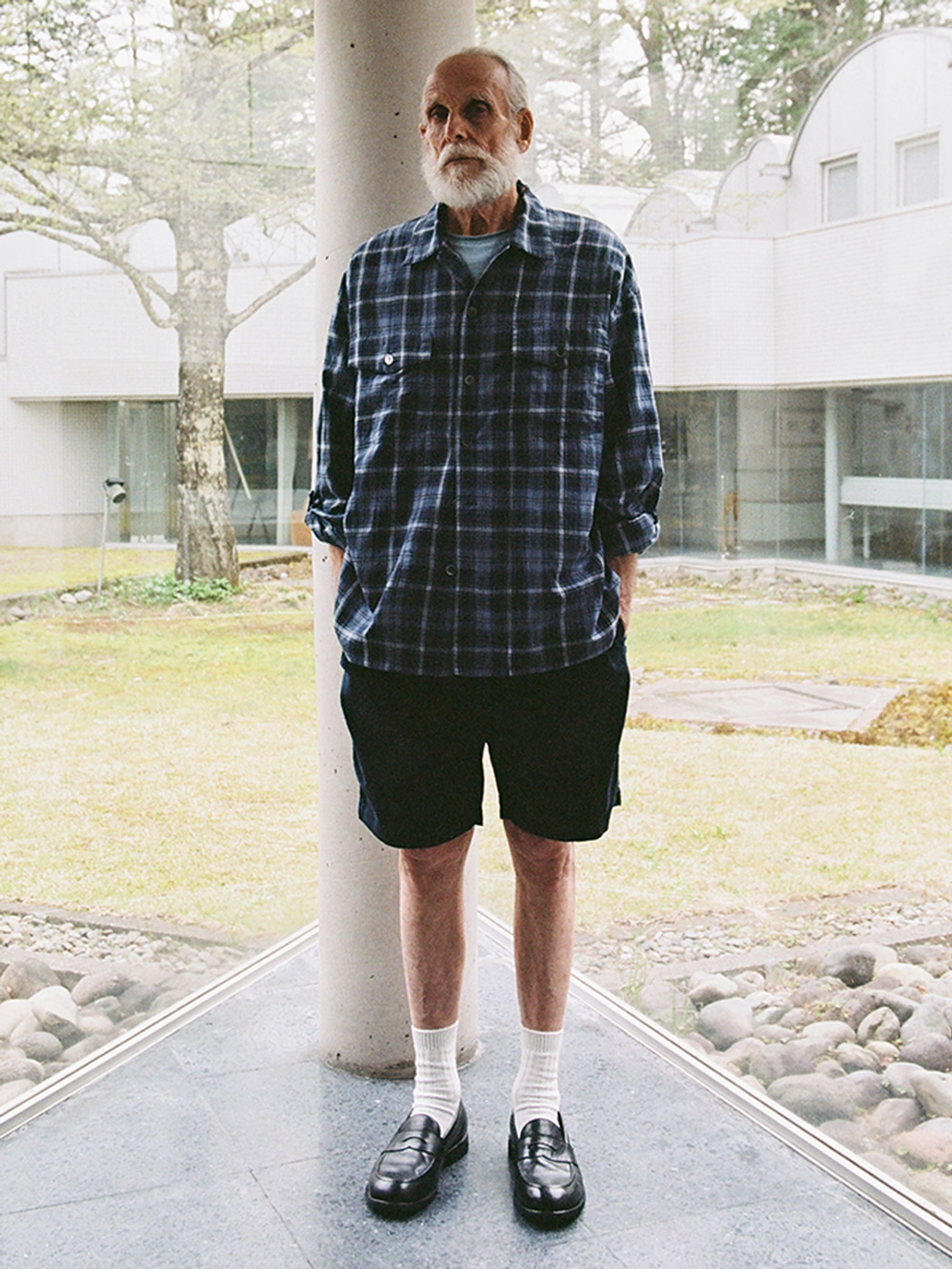 파르티멘토 Western Plaid Roll Up Shirts_Navy 상품 이미지 2