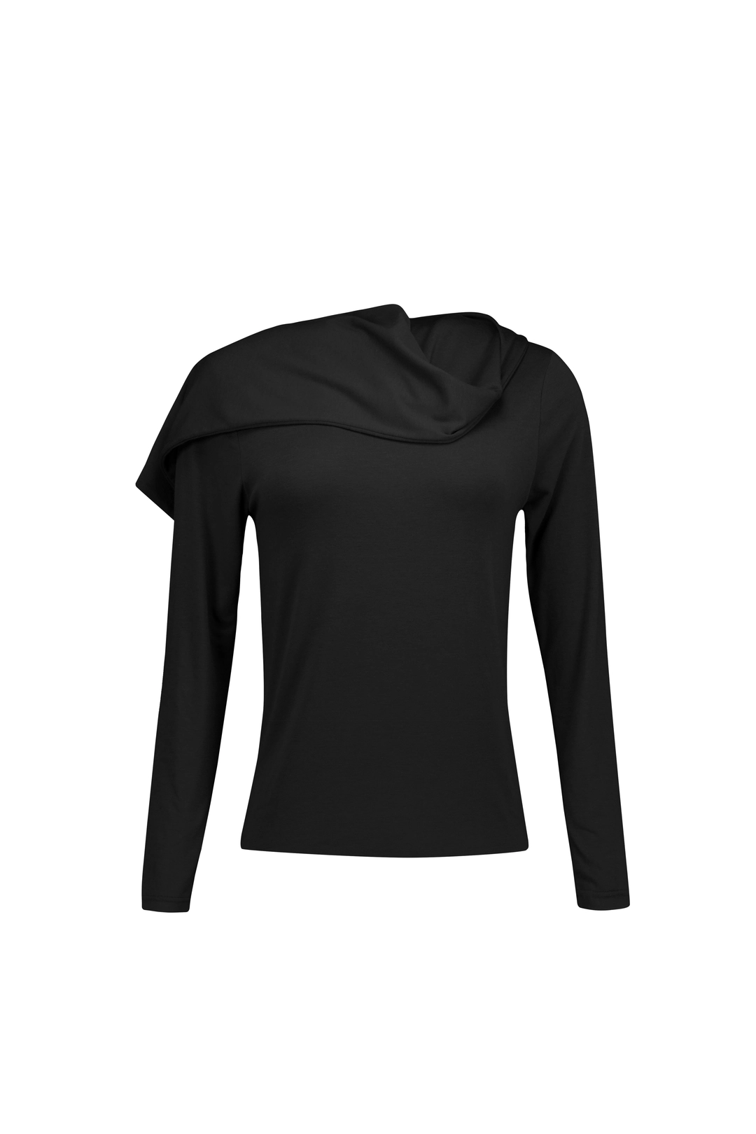 포코포스카 SOFT SCARF LONG-SLEEVE TOP (BLACK) 상품 이미지 1