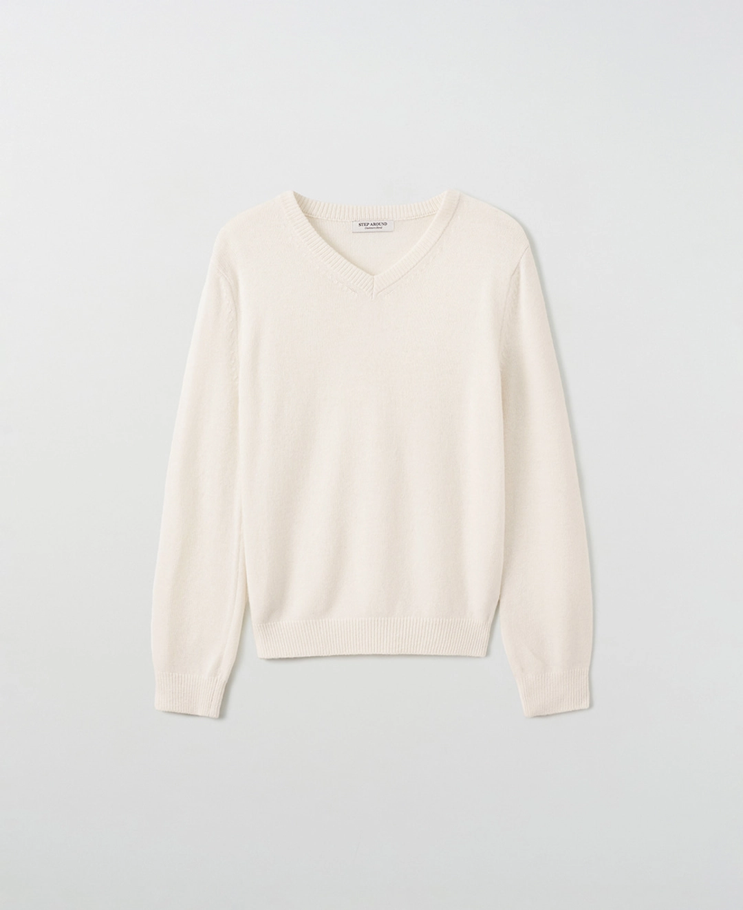 스텝어라운드 Cashmere Superfine Wool V-Neck Knit_IVORY 상품 이미지 2
