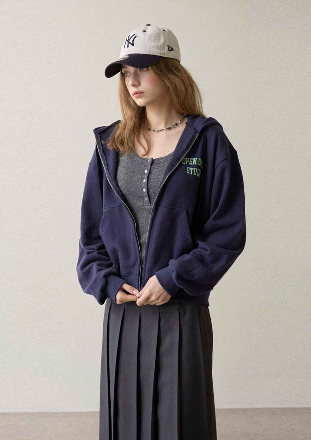 오픈도어 opendoor hooded zip-up NAVY 상품 이미지 2