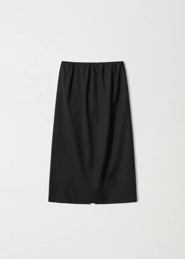 Valeria Shirred Long Skirt_Black