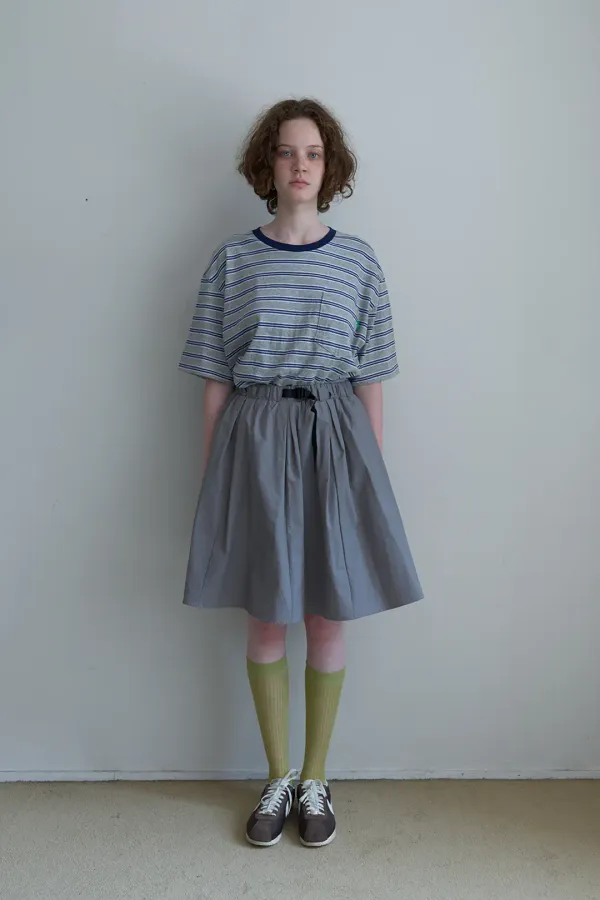 75. Belt midi skirt _ Grey