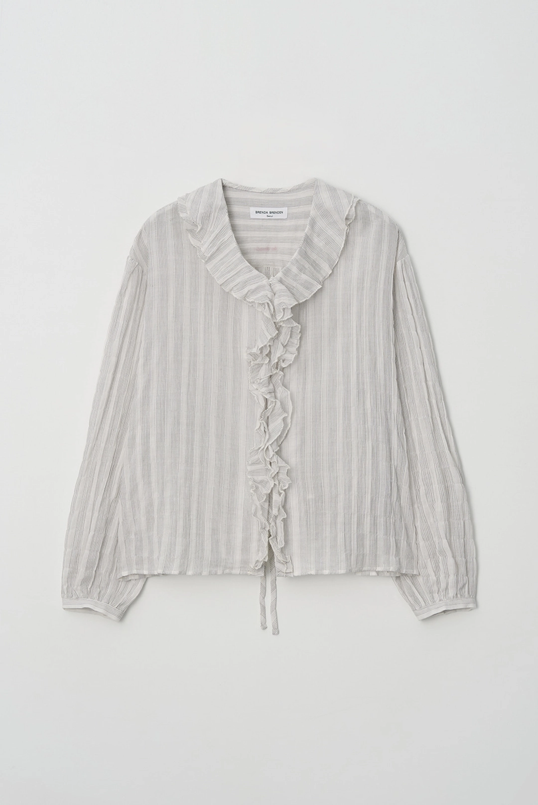 브렌다 브렌든 double frill blouse - stripe 상품 이미지 1