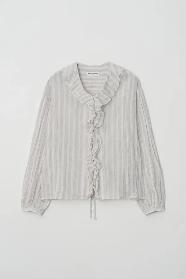 double frill blouse - stripe
