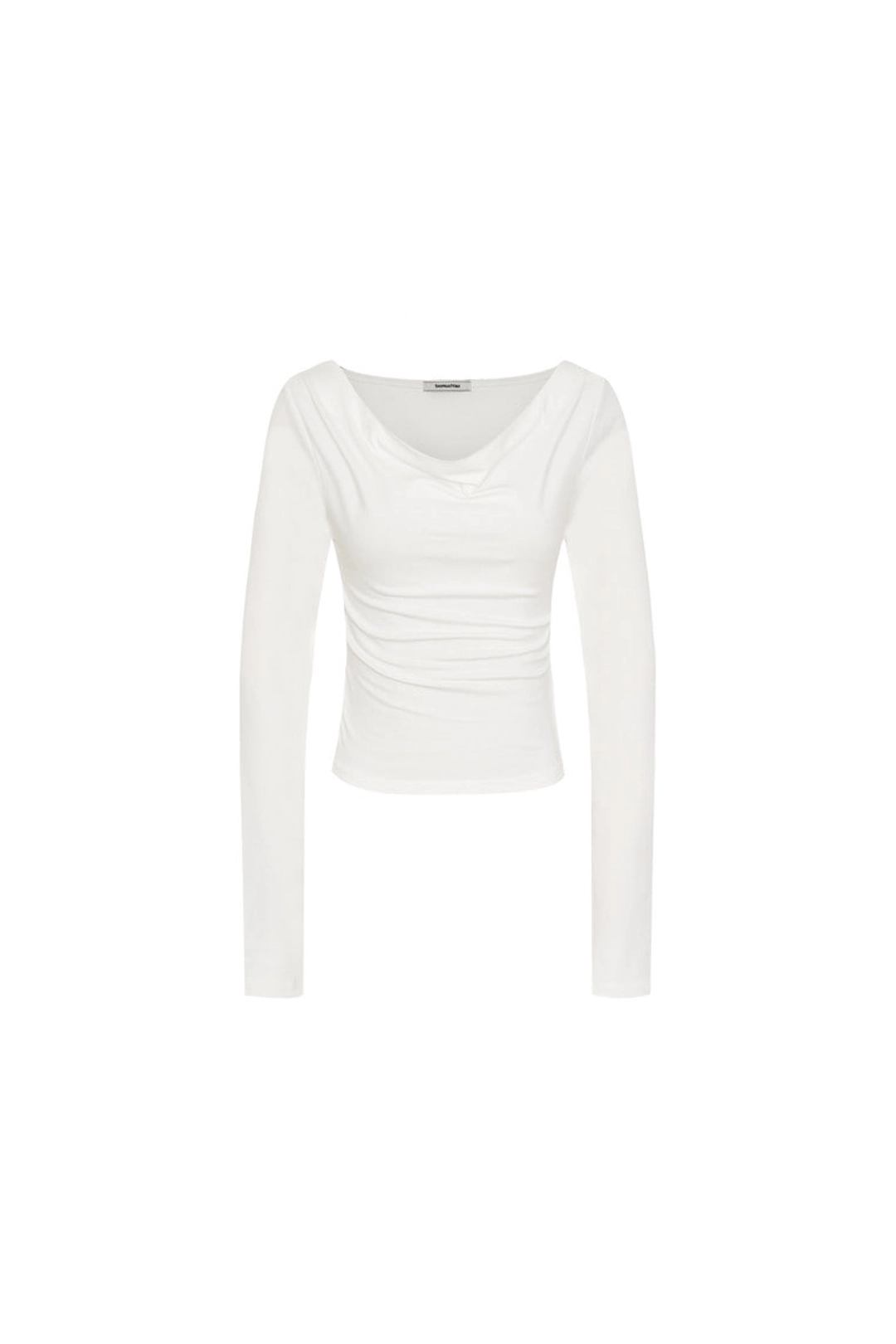 투머치택스 ONE SHOULDER 02 LONG SLEEVE TOP (WHITE) 상품 이미지 1
