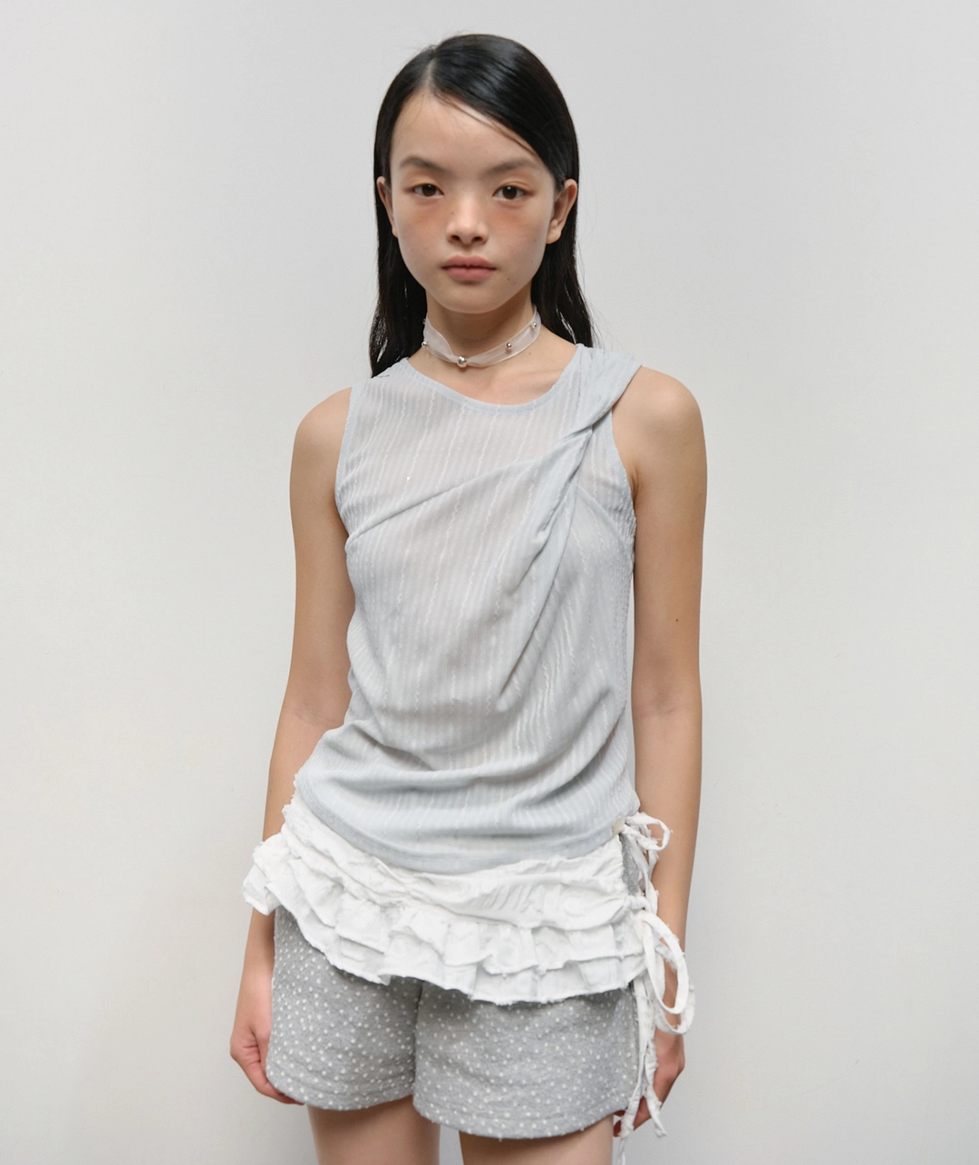 타입서비스 Twisted Sleeveless Top [Sky Blue] 상품 이미지 2