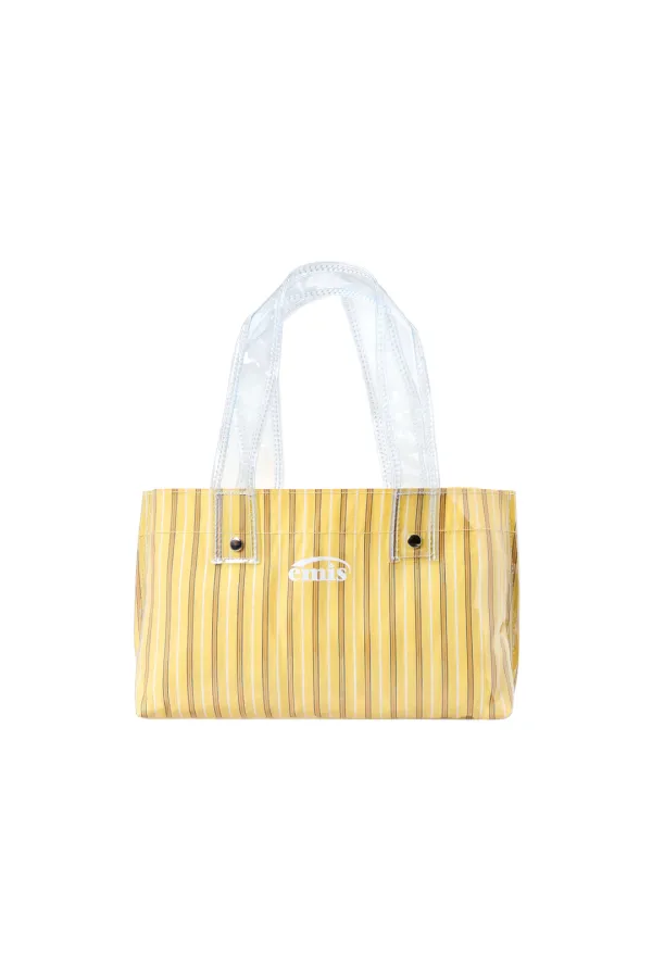 CLEAR STRIPE MINI TOTE BAG-YELLOW