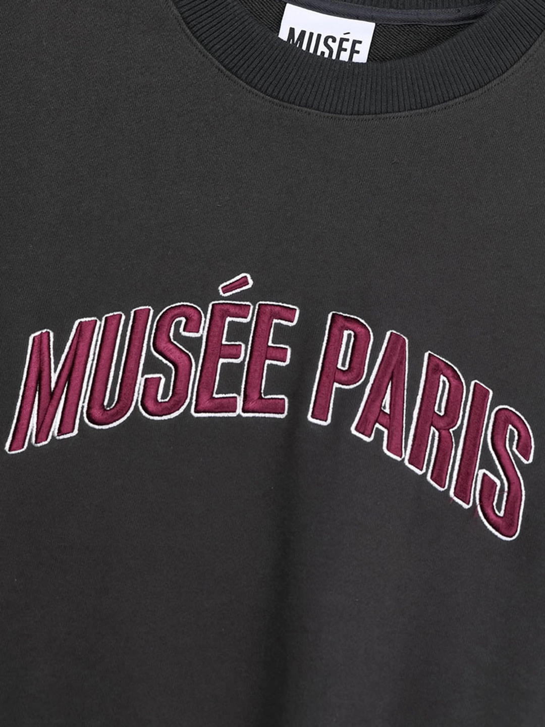 뮤제 POMPIDOU Oversized MUSEE PARIS Embroidery Sweatshirt_Gray 상품 이미지 2