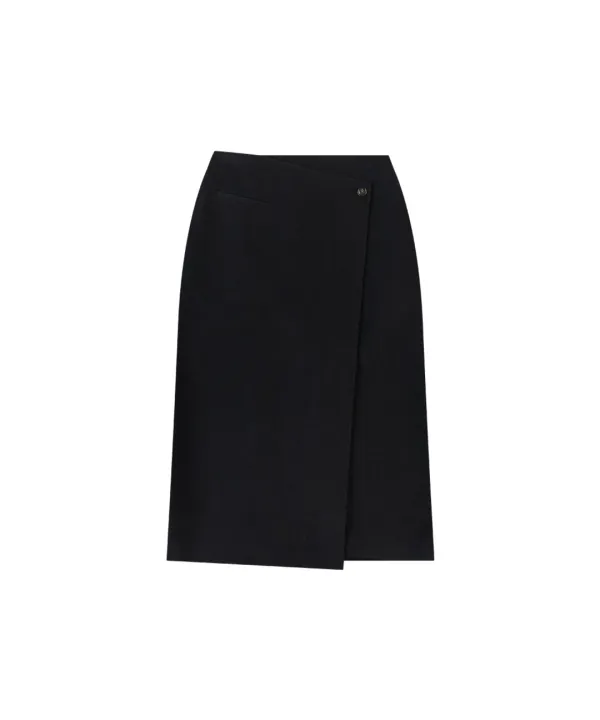 P3276 울 블렌드 랩 스커트_Black
