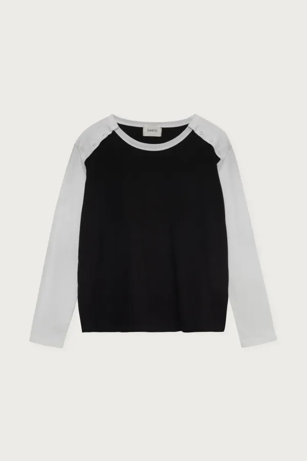 BUTTON RAGLAN T-SHIRT DARK MOON