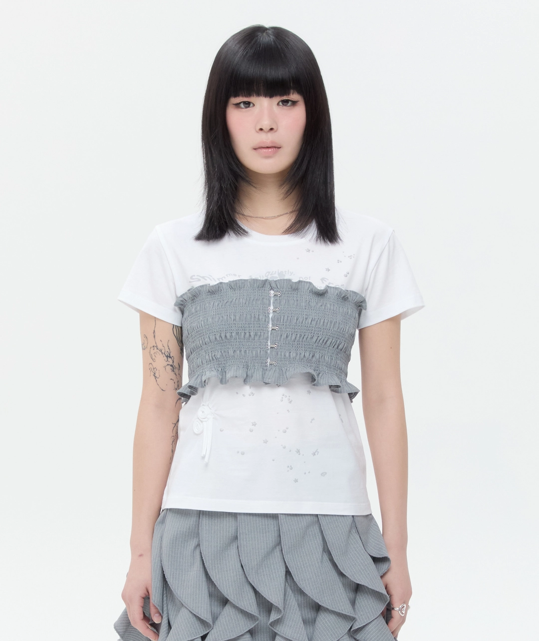 타입서비스 Smocked Hook Top [Gray] 상품 이미지 1