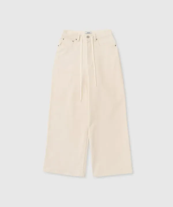 Corduroy wide pants (Ivory)