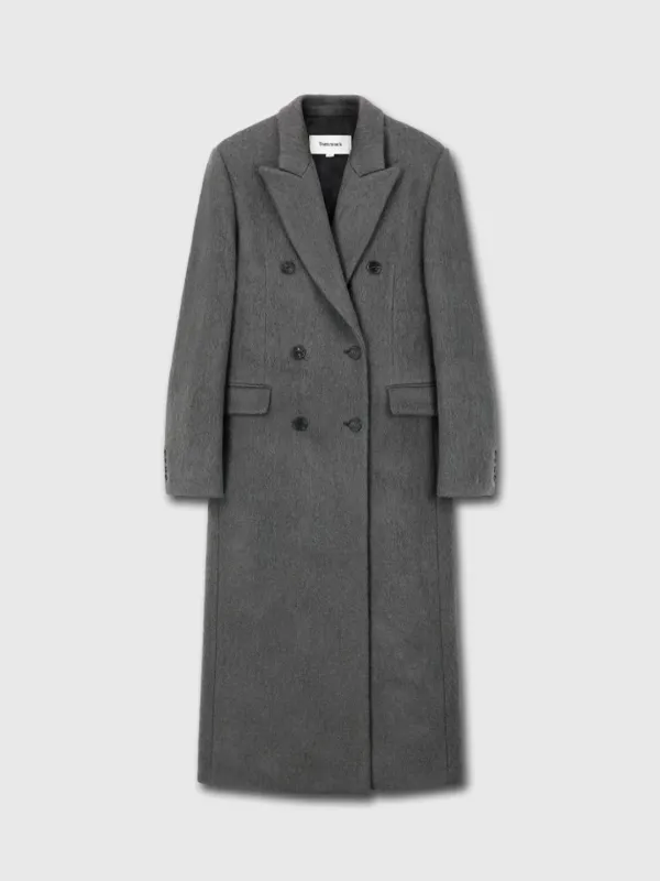 (W) SOFT WOOL ALPACA DOUBLE-BREASTED COAT_ OLIVE CHARCOAL