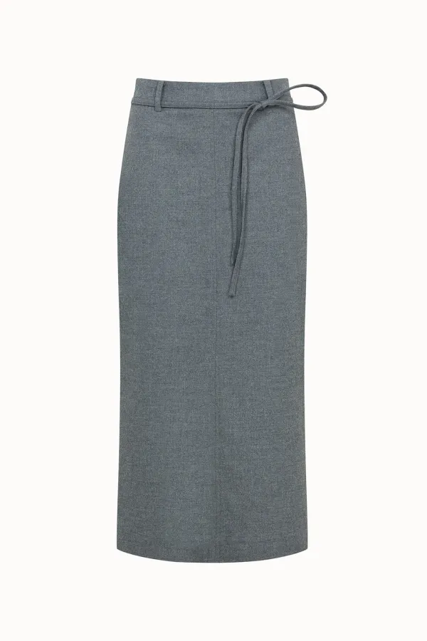 [2차 리오더]Double Stitch Skirt[LMBEAU24SK402]-Gray