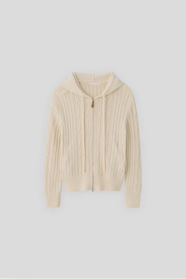 (1st re-stock) T/T Twisted hoodie zip-up (cream)