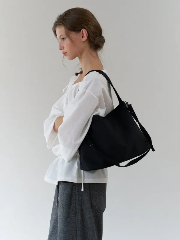 2-way nylon city bag (black)