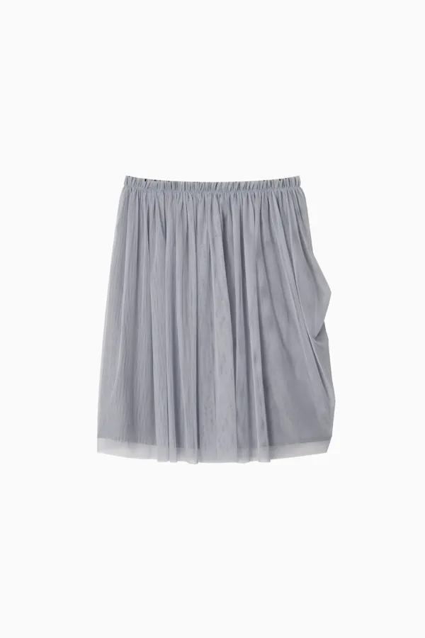 [6/4 예약배송] SHEER DRAPE BANDING SKIRT, GRAY