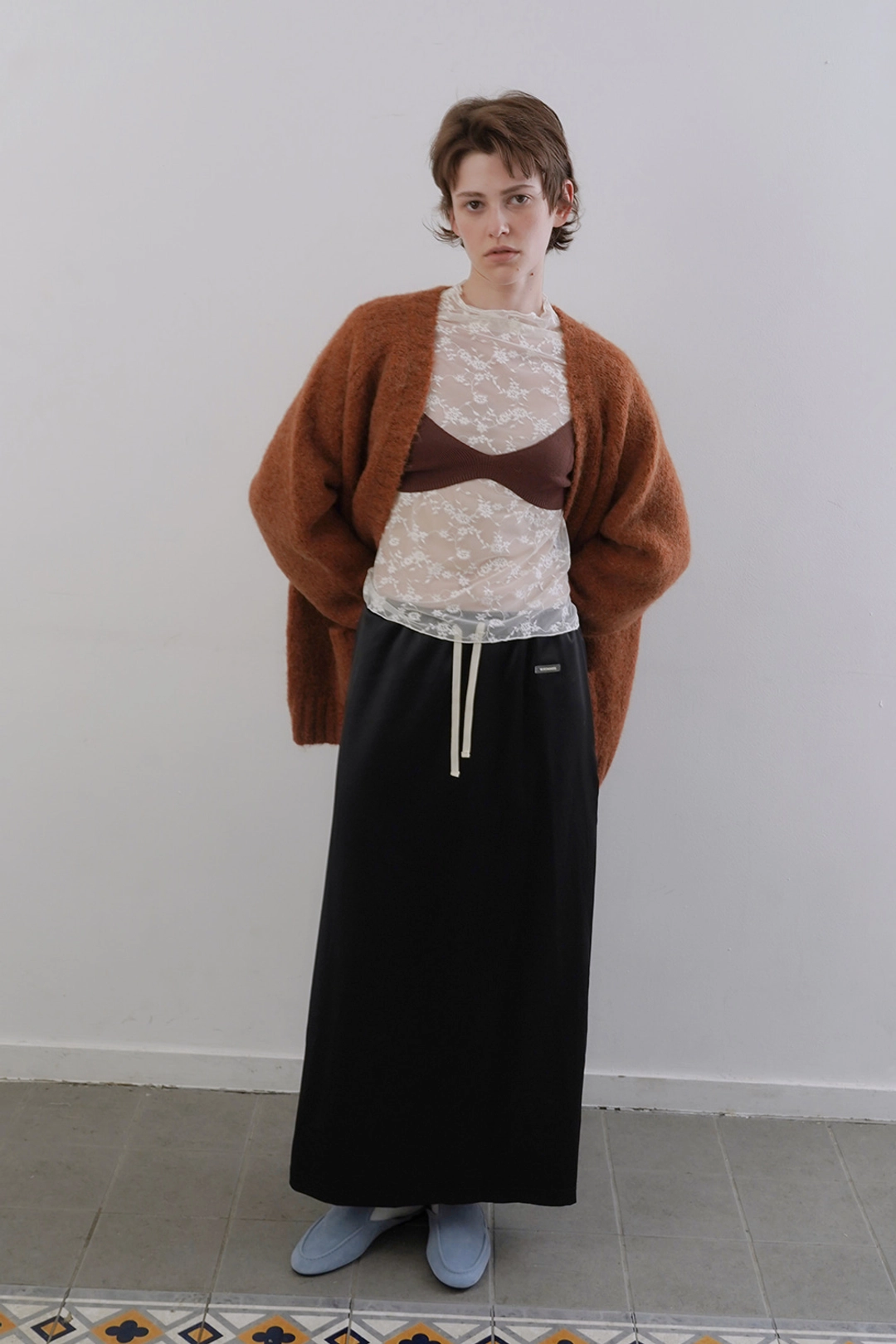 위드아웃썸머 String long skirt_satin 상품 이미지 1