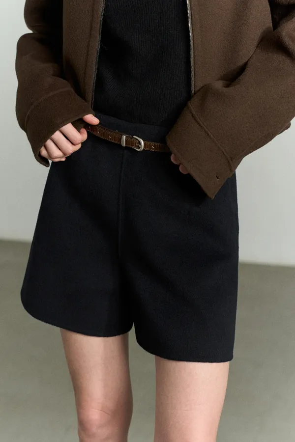 CASHMERE WOOL SHORT BLACK