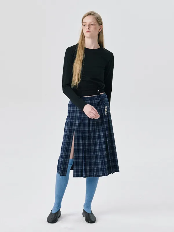 25 Pleats Skirt_Navy