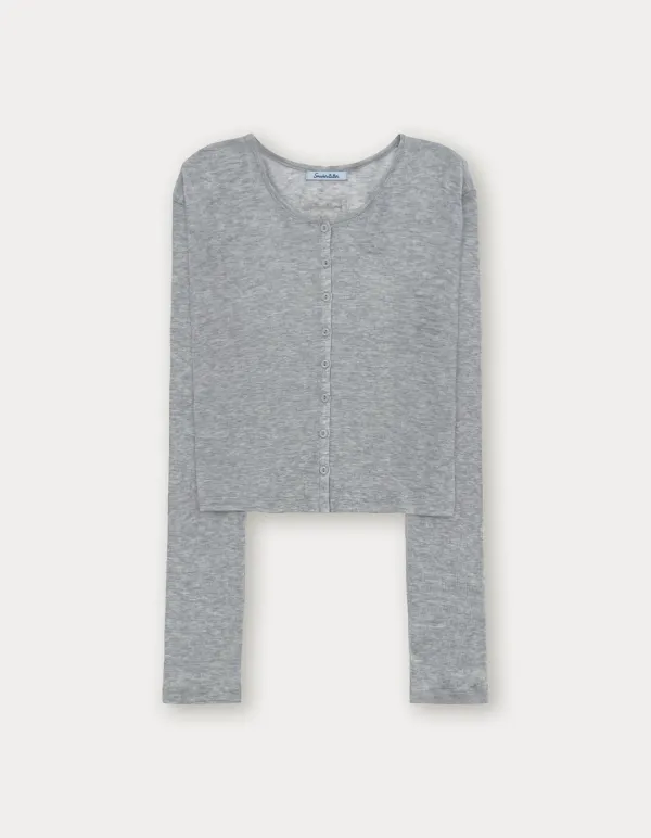 6.16 출고 Lovey Button Cardigan - Grey