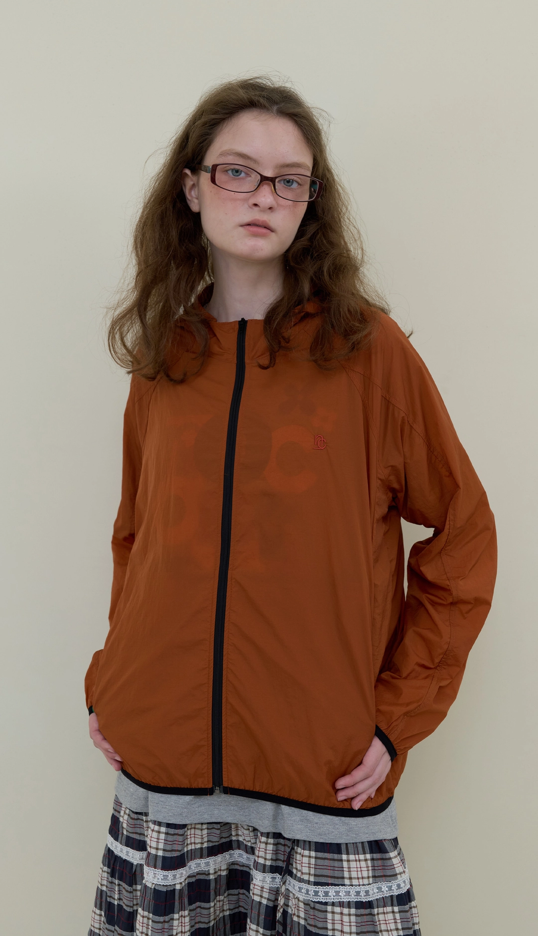 노컨텐츠 236. Plain Windbreaker _ Orange 상품 이미지 2