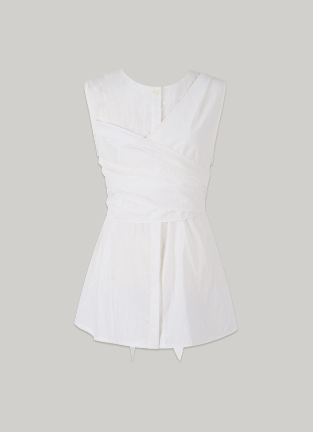 아워코모스 comos 1406 wrap point sleeveless blouse (white) 상품 이미지 3