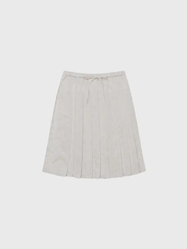 Jacquard pleated skirt (white / black)