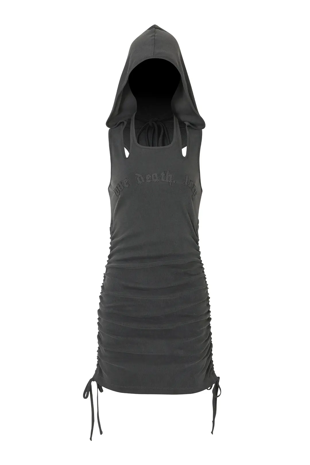 와이이이엘 VINTAGE LOGO SHIRRED DRESS CHARCOAL 상품 이미지 3