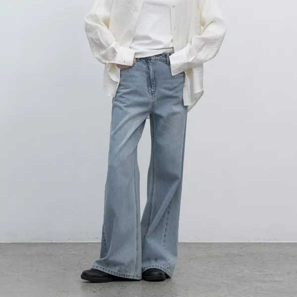 (PT-5752)LOOSE BOOTS CUT FIT DENIM PANTS