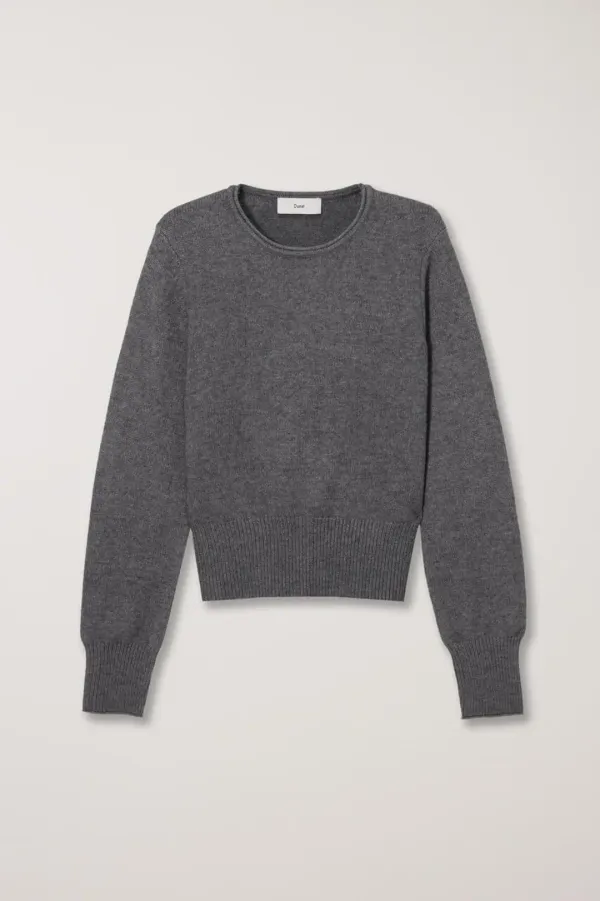 THUMBHOLE CUFF SWEATER MELANGE GREY