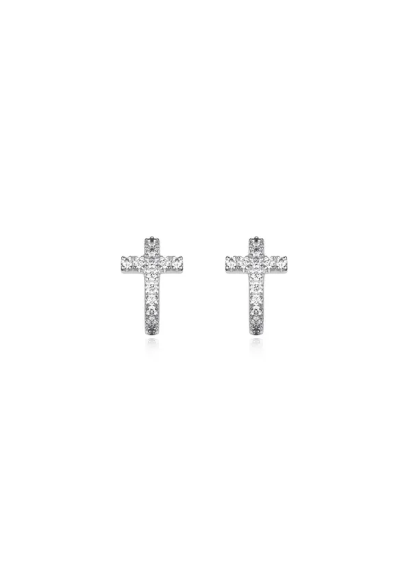 [E] Pave Cross Hoops