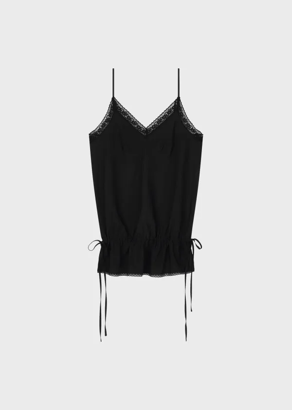 Lacy Peplum Cami Black