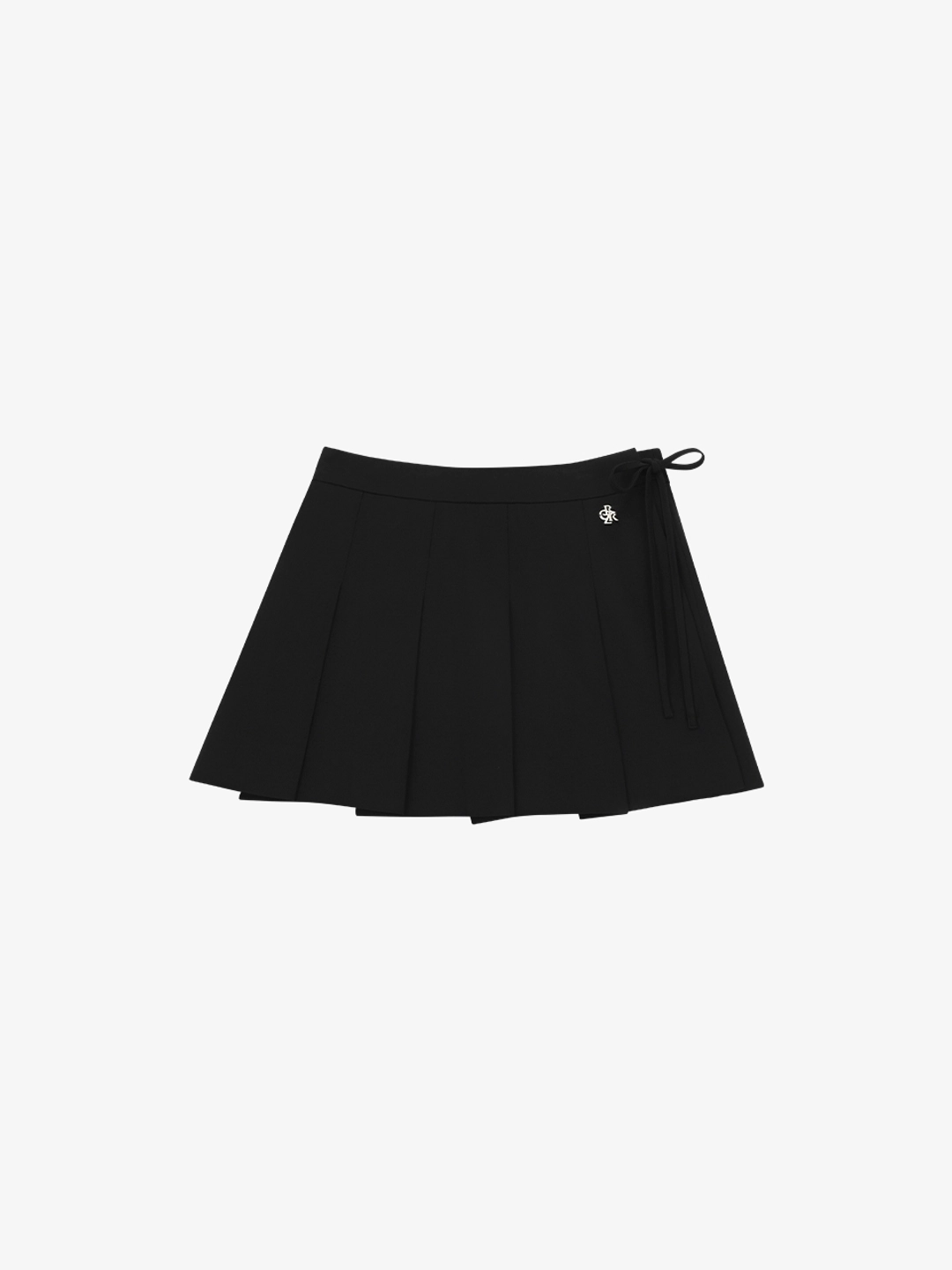 시티브리즈 링클 프리 리본 플리츠 랩 스커트_BLACK 상품 이미지 3