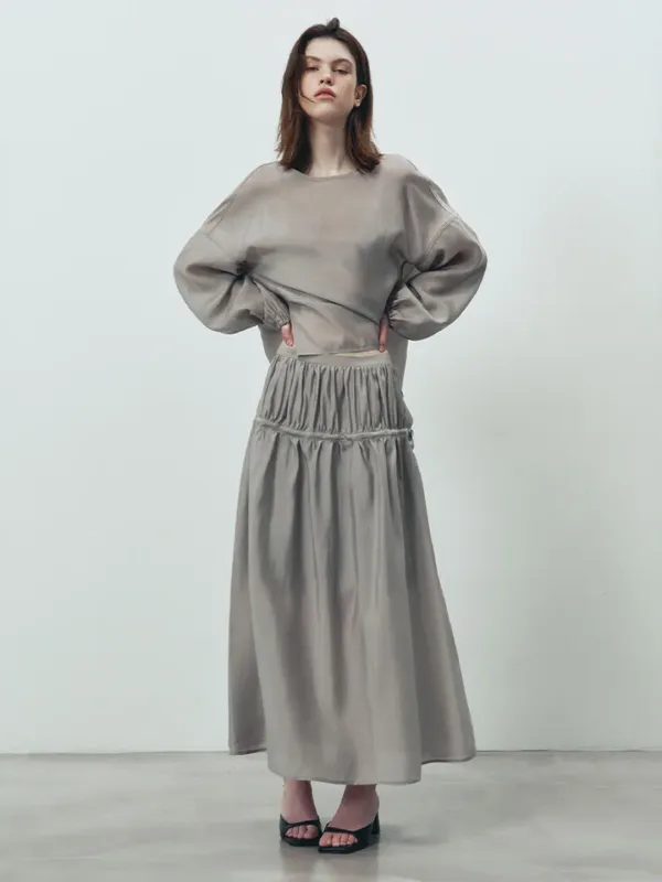 [21차 리오더]Rene Shirring SK_(Light Gray)