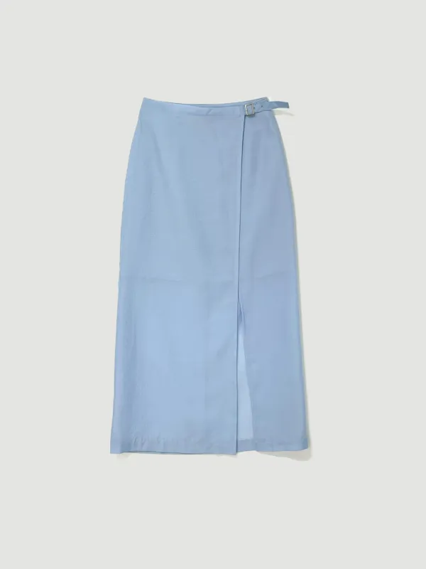 Buckle wrap skirt (스카이블루)
