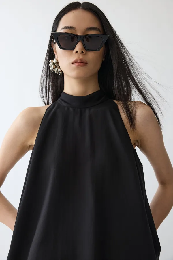 Mell lyocell halter sleeveless BL